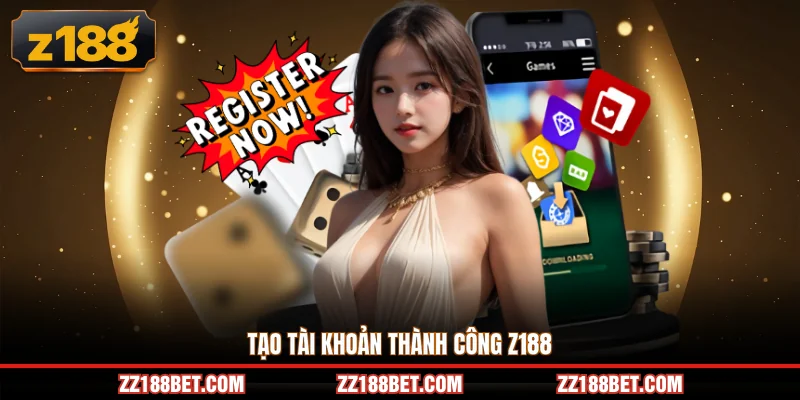 Tạo tài khoản thành công Z188